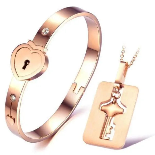 Rose Gold Love Lock Set