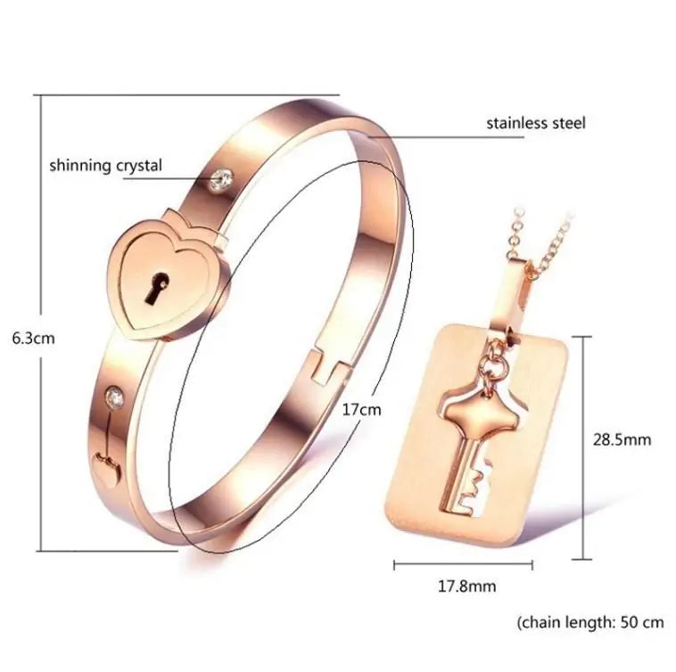 Rose Gold Love Lock Set