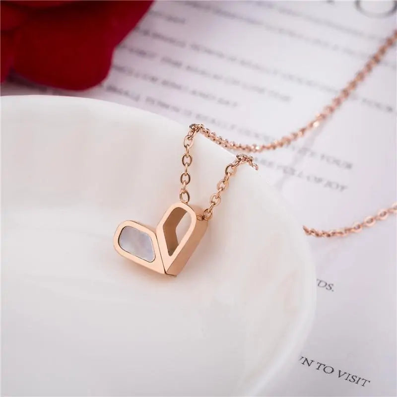 Gold Heart Lock Necklace